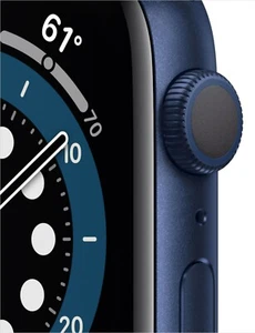 Apple Watch Series 6 (GPS) 44mm Blue Aluminum Case with Deep Navy Sport Band - Picture 1 of 4