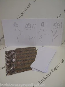 Fashion Diva Kartenset zur Herstellung von 8 Slimline Karten 74mm x 210mm mit Umschlägen AM198 - Bild 1 von 3