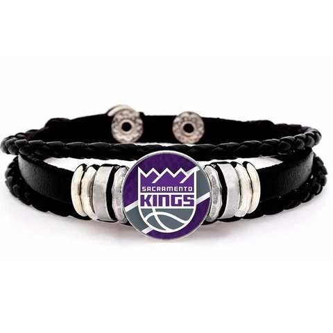 Sacramento Kings Black Leather Adjustable Bracelet w Gift Pkg D14 Cover