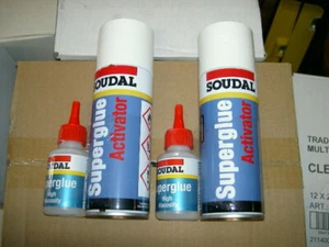 2 x Soudal Mitre Mate Kit,activator 200ml Superglue 50g free delivery inc vat - Picture 1 of 1