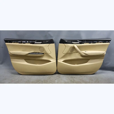 2011-2014 BMW F25 X3 SAV ранние передние внутренние дверные панели бежевая кожа OEM - Изображение 1 из 4