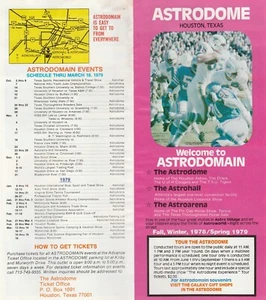 Astrodome Houston Texas 1979 Spielplan Prospekt Astrodomain A4 - Bild 1 von 5