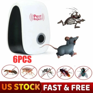 6 pcs Ultrasonic Pest Repeller Control Electronic Repellent Mice Bug Rat Reject/ - Picture 1 of 16
