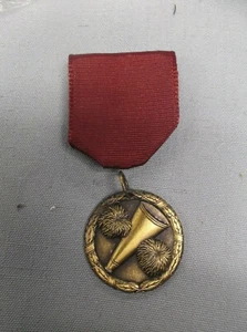 CHEERLEADING pom pom medal trophy award pin ribbon maroon megaphone - Picture 1 of 1