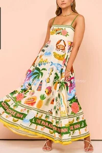 NWT small beige colorful Hawaiian dress - Picture 1 of 10