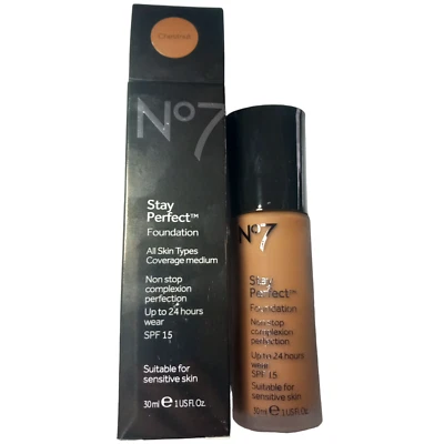 Boots No7 Stay Perfect Foundation 24 Chestnut - Image 1 of 4