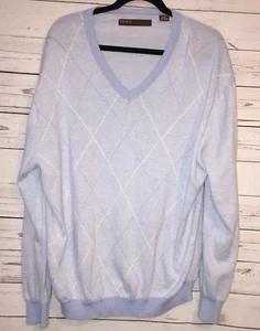 Perry Ellis Long Sleeve V-Neck Sweater Men Light Blue Sweater Top Sz XXL - Picture 1 of 3