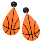 Basketball Ohrringe Kunstleder Teardrop Drop Baumeln Ohrringe (Orange)