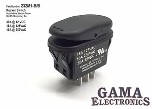 Interruptor basculante de encendido y apagado momentáneo de doble polo de 30 amperios DPDT - Imagen 1 de 3