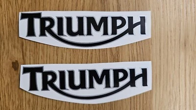 Triumph silver black tank  Decals Stickers kit_130x37 mm - Image 1 of 2
