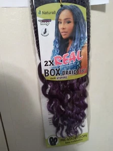 Urban Beauty Natural Crochet Loop 2x Real Box Braid 18-in Purple - Picture 1 of 4