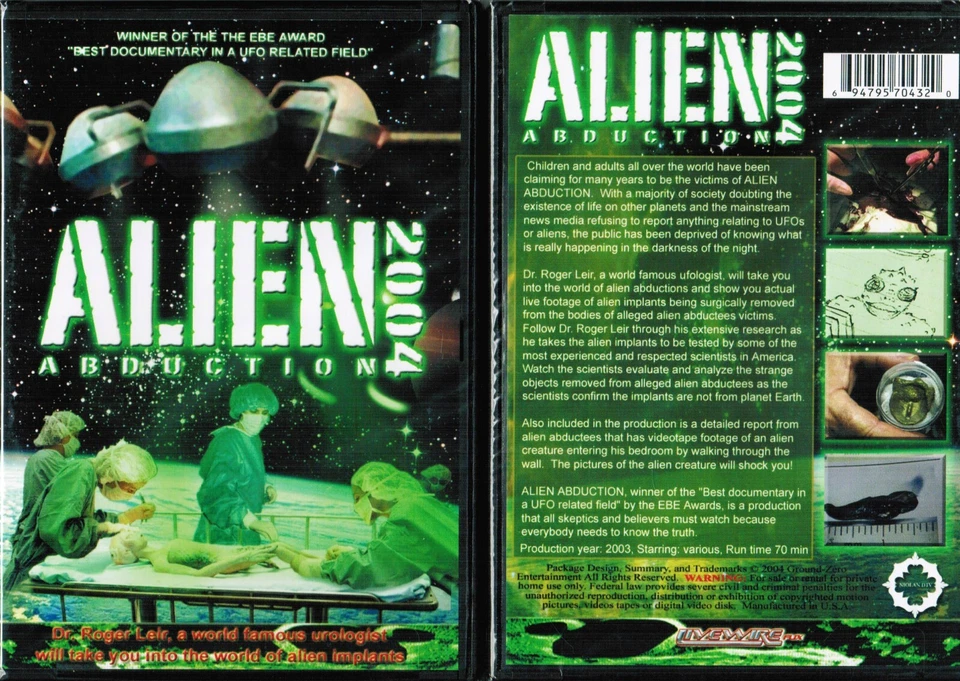 Alien Abduction 2004 DVD Disc & Artcover NO CASE NO TRACKING Foto 1 de 1