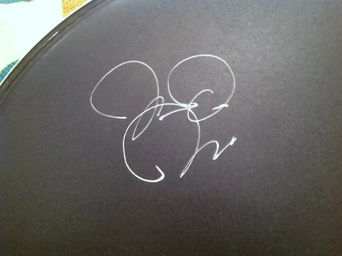 12" Drumhead, Signed by John Mayer  Drummer, JJ Johnson! Cover