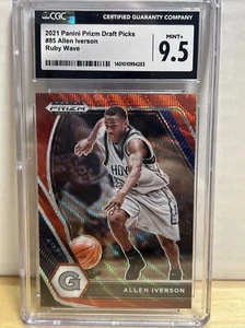 Allen Iverson 2021-22 Panini Prizm Draft Picks Ruby Wave Prizm #85 CGC 9.5 - Picture 1 of 5