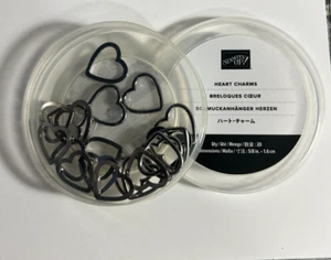 STAMPIN' UP! HEART CHARMS SILVER 20 PIECES EMBELLISHMENT - Picture 1 of 1