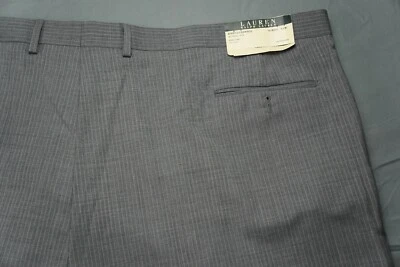 Ralph Lauren Flat Front Wool Dress Pants, Slacks, Gray Pinstripe, Men's 51. NWT! - Image 1 of 4