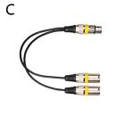 3Pin XLR Female Jack to Dual 2 Male Plug Y Splitter Audio Extension Cable Cord