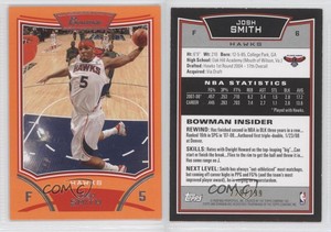 2008-09 Bowman Draft Picks & Stars Orange /299 Josh Smith #6