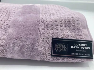 Hotel Style Turkish Cotton Hand Towel - Color Lavender - Set of 2 - Picture 1 of 3