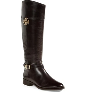 PO w/def Women's Tory Burch Eloise Tall Brown Leather Riding Boots $495 Brazil  - Picture 1 of 28