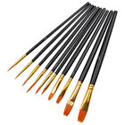 Paint Brush 10Pcs Nylon Hair Watercolor Acrylic Oil Brush Painting Art Supplies