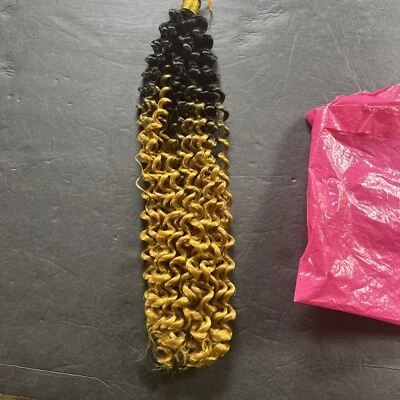 14 Inch Black To Yellowish Blonde synthetic, deep water Wavy Marlybob - Image 1 of 3