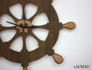 Ship's Wheel - Wooden Wall Clock - Picture 1 of 5