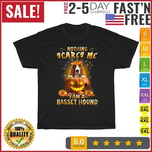 Nothing Scares Me Im A Basset Hound Halloween Costume Vintage T Shirt Men Women - Picture 1 of 9