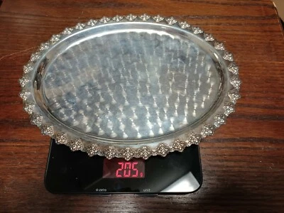 Bandeja de plata de ley 925 ovalada 10,5 X 8 205 gramos Foto 1 de 4