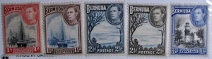 1938-51 BERMUDA #118-121A: F/VF M/H: KGVI - 5 values from the pictorial set - Picture 1 of 2
