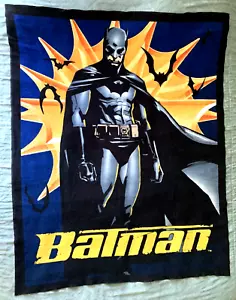 Batman Fleece Throw Blanket, 48 X 60” DC Comics silver blue black NEW homemade - Picture 1 of 3