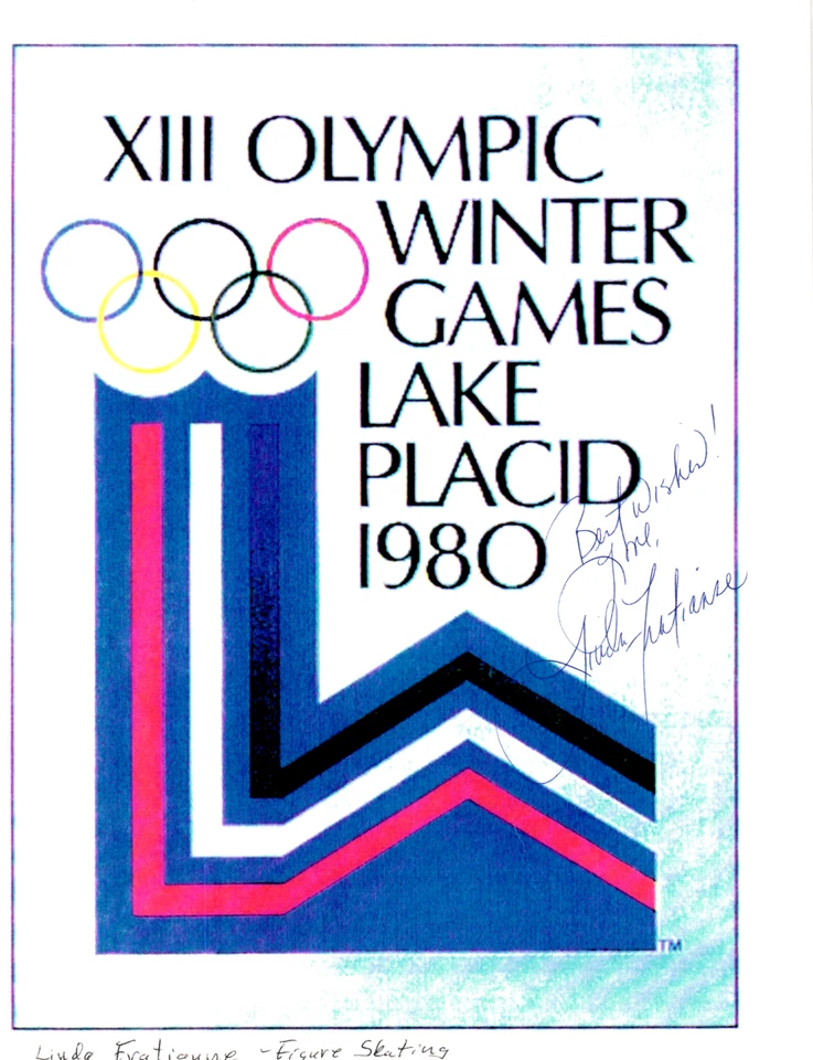 Linda Fratianne Signed 80 Lake Placid Olympics 8.5x11 Printout Figure Skating - Image 1 of 1