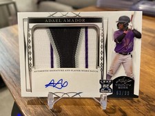 2022 Leaf Trinity Adael Amador RPA Rookie Patch Auto #/99 Colorado Rockies 🔥📈