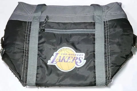 Los Angeles Lakers NBA Soft Sided Kolder 12-pack Cooler Gray & Black Bag Cover
