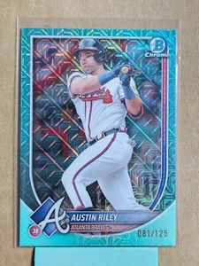 2025 Topps Bowman Chrome Austin Riley Aqua Mojo Refractor Parallel /125 #25 - Picture 1 of 2