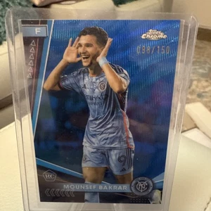 2024 Topps Chrome MLS NYCFC Rookie Mounsef Bakrar Blue Refractor 040/150 - Picture 1 of 2
