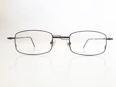 MO Eyeglasses men graphite blue rectangle metal vintage mod.1738 NOS - Image 1 of 4