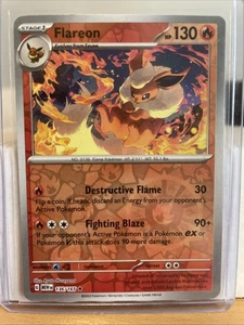 Tarjeta rara de Pokémon Holograma Inverso Flareon 136/165 Scarlet & Violet 151 - Imagen 1 de 2