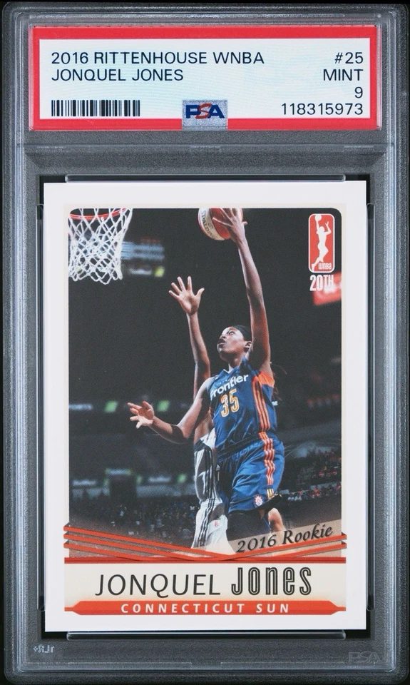 2016 Rittenhouse WNBA #25 Jonquel Jones Rookie RC #/500 PSA 9 MINT - Image 1 of 2