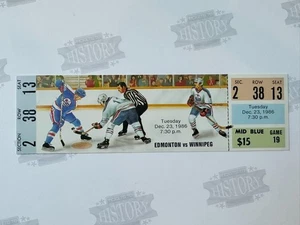 1986 Winnipeg Jets at Edmonton Oiolers Full Ticket 12/23/86 Messier Goal - Picture 1 of 2