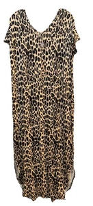 NWT LuLaRoe Medium Tan Brown Black Animal Print Long Macy Maxi Dress - Picture 1 of 8