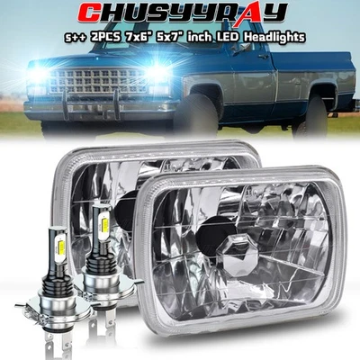 Faróis de LED Hi/Lo FIT Chevrolet C10 C20 C30 1981-1986 par 7x6" 5x7 - Imagem 1 de 4