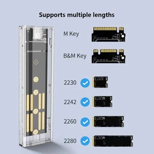 M.2 NVME PCIe /NGFF SATA /Dual Protocol SSD USB Type C 10Gbps M2 Hard Disk Box - Afbeelding 1 van 15