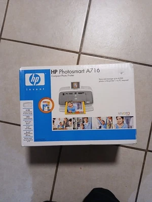 HP Photosmart A716 Compact Photo Printer 4x6 4GB LCD Portable  Remote New In Box - Image 1 of 4