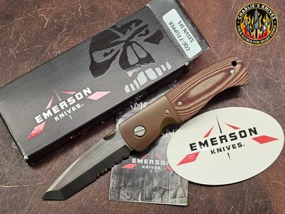 Emerson Knives CQC-7 SFS Tanto Micarta & Copper Bolsters PoBoy Andrew Charlet - Image 1 of 4