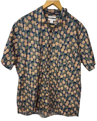 Camisa Amazon Essentials Para Hombre XL Estampado Piña Manga Corta Abotonada NUEVA Foto 1 de 4