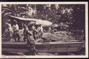 1930 -- POLYNESIE TAHITI CAMPEMENT D INDIGENES W732 - Picture 1 of 1