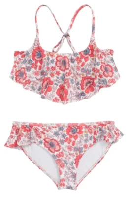 Girl's Billabong Vagabond Flutter Two-Piece Swimsuit, Size 12 - Pink - Image 1 of 3