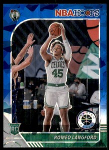 2019-20 Hoops Premium Stock Prizms Blue Cracked Ice #211 Romeo Langford