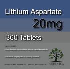 Lithium Aspartate 20mg anxiety depression Advanced x 360 Tablets